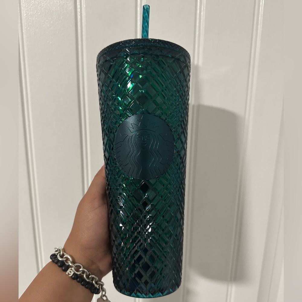 Starbucks Holiday Limited Edition 2021 Jeweled Green Blue 24oz Tumbler